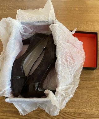 Scarpe Bruno Magli camoscio e vernice tacco