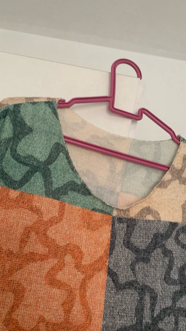 Jersey manga larga estampado patchwork