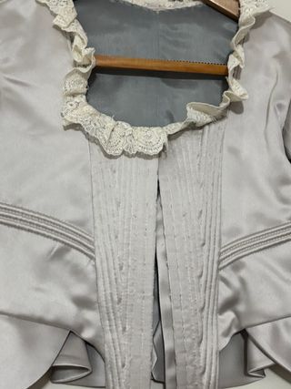 Cuerpo traje fallera blanco plata