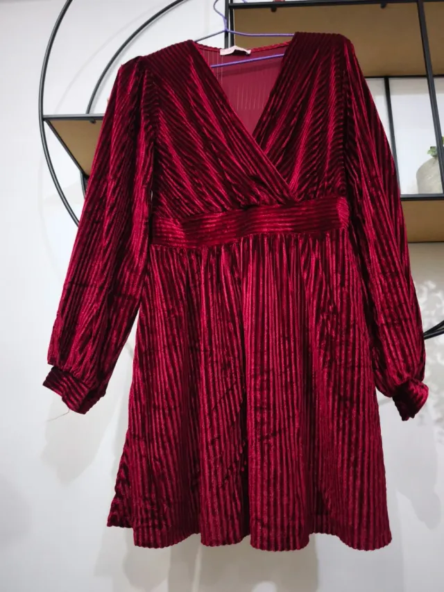 Vestido Lolita terciopelo ciruela granate