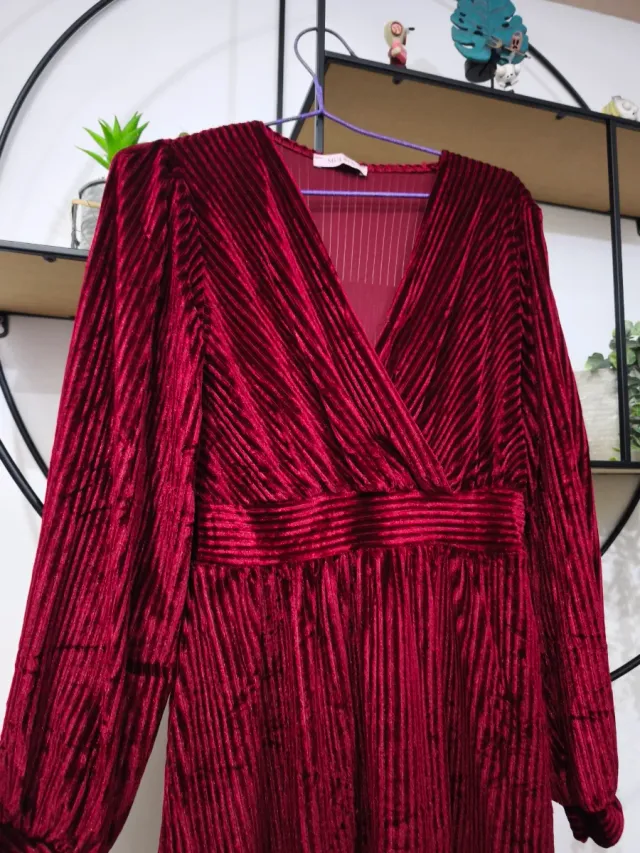 Vestido Lolita terciopelo ciruela granate