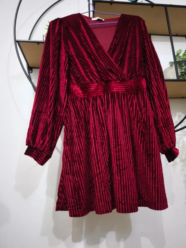 Vestido Lolita terciopelo ciruela granate