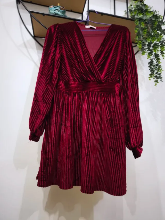 Vestido Lolita terciopelo ciruela granate