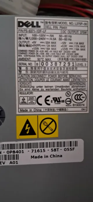 Fuente de Alimentación Dell 375W