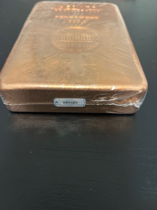 Lingote Cobre Geiger 100 oz Nuevo