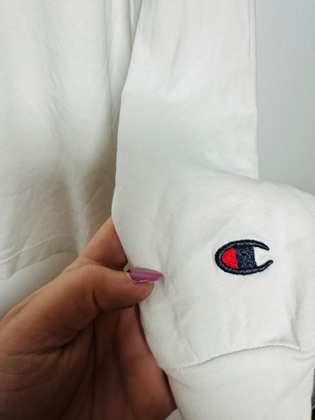 Camiseta Champion Hombre Blanca Manga Larga