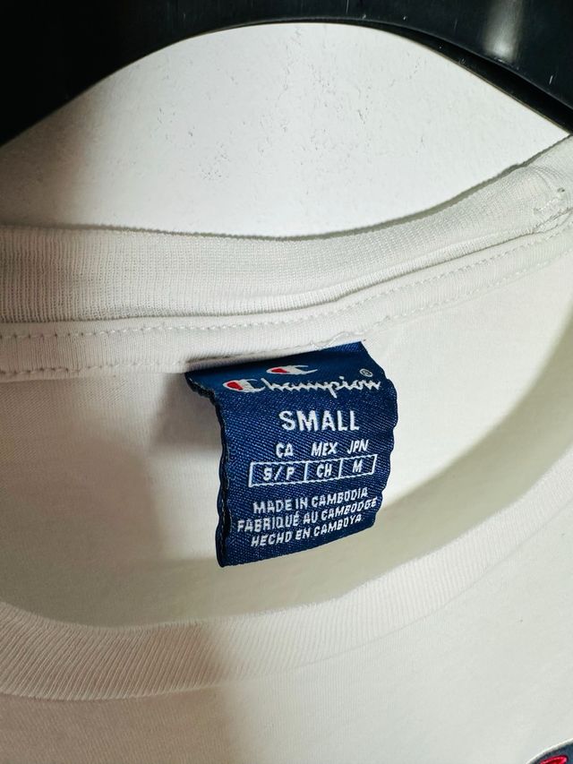 Camiseta Champion Hombre Blanca Manga Larga