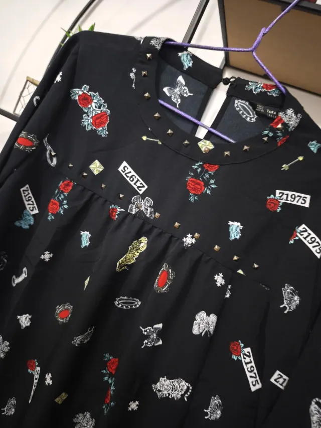 Vestido OLS negro rock tachas S