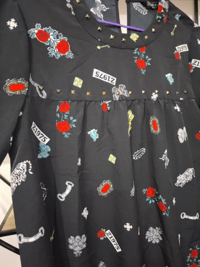 Vestido OLS negro rock tachas S