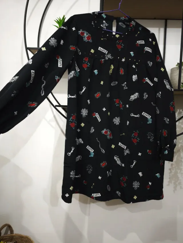 Vestido OLS negro rock tachas S