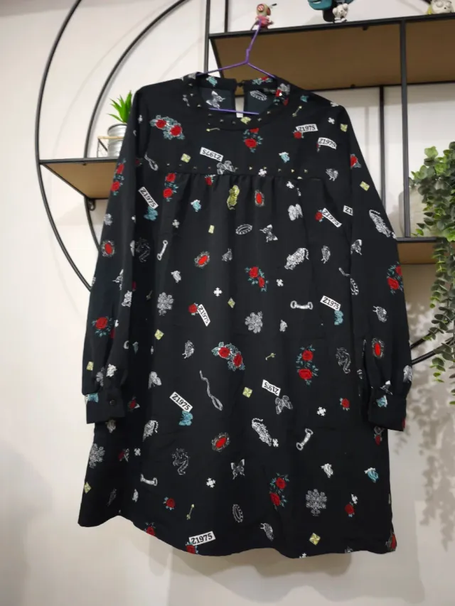 Vestido OLS negro rock tachas S