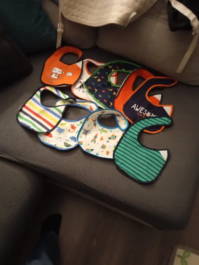 Lote 9 Baberos Bebe Talla Única