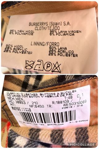VINTAGE abrigo marengo lana BURBERRY talla 48