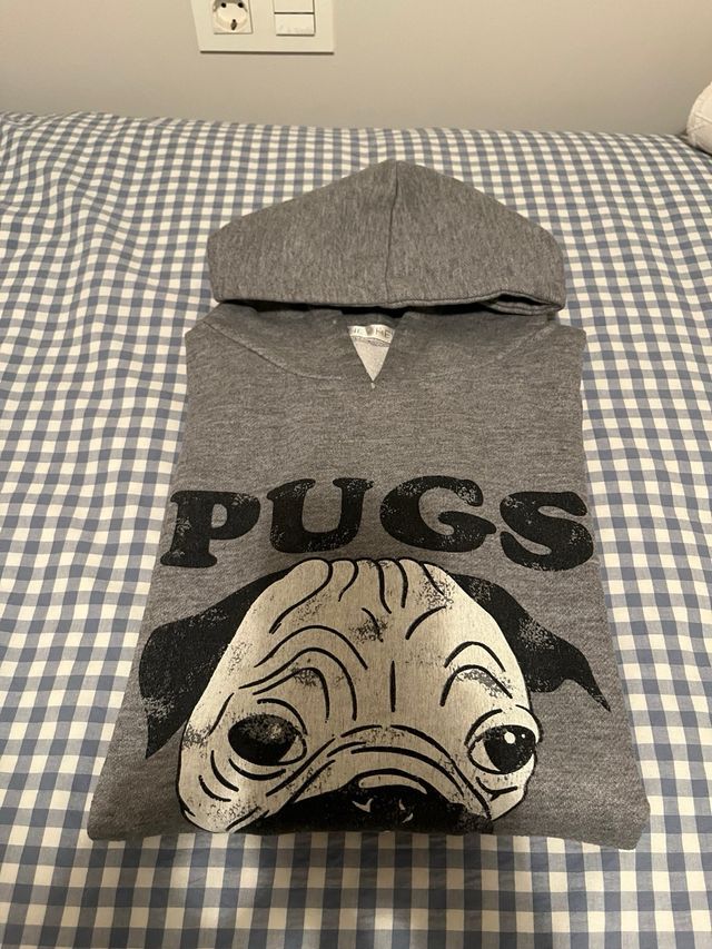 Sudadera-vestido con capucha y estampado de Pug