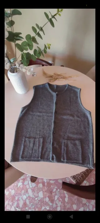 Giubbotto vintage senza maniche grigio