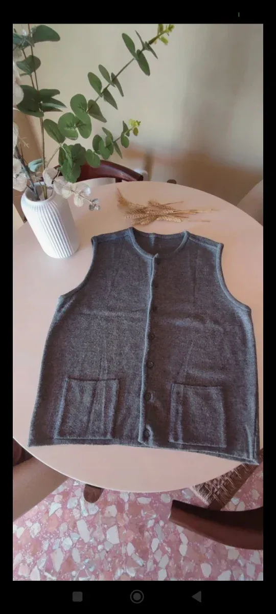 Giubbotto vintage senza maniche grigio