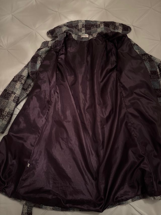 Abrigo Camden Town gris azul y morado