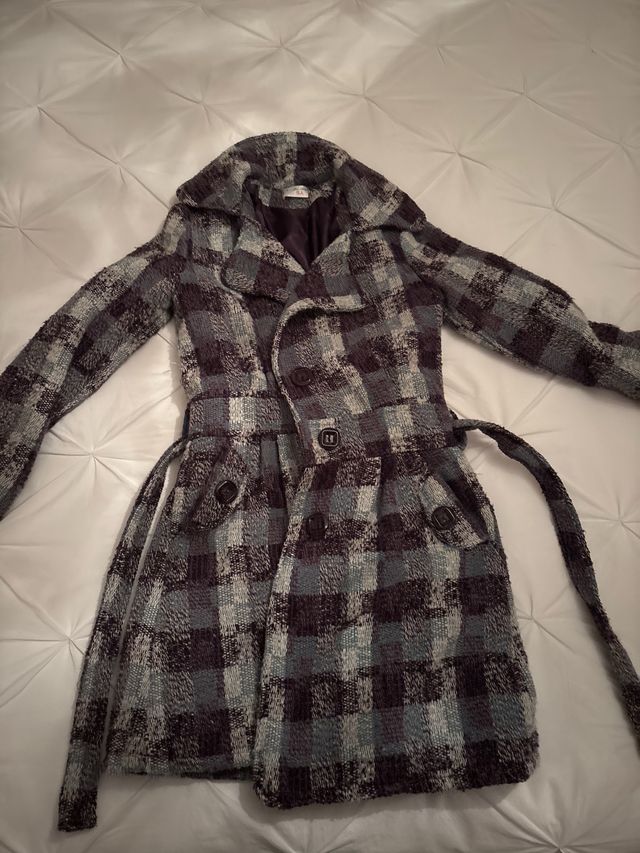 Abrigo Camden Town gris azul y morado