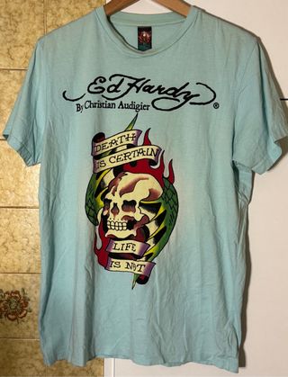 Camiseta Ed Hardy Celeste Talla XL