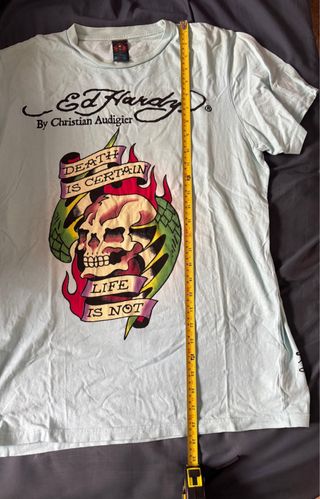 Camiseta Ed Hardy Celeste Talla XL