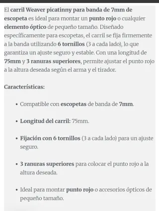 Soporte para visor(banda ventilada escopeta)