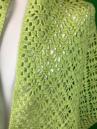 Maxi scialle uncinetto lana verde