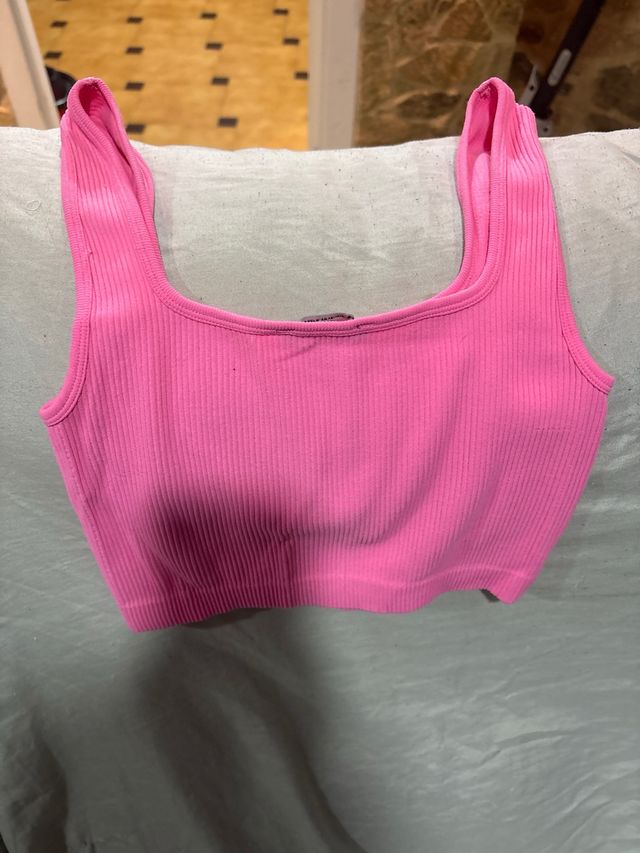 Top Zara Rosa Mujer Talla XS