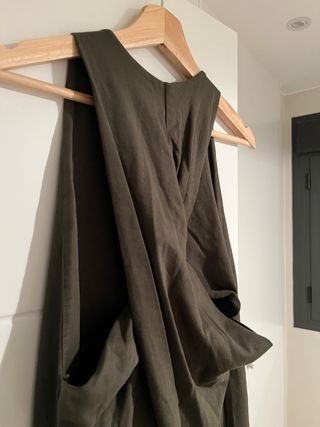 Vestido largo Zara verde oliva talla M (38)