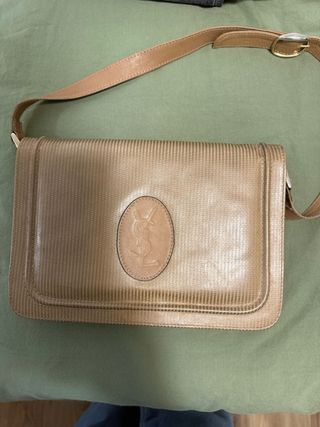 Bolso Yves Saint Laurent Vintage Piel Beige