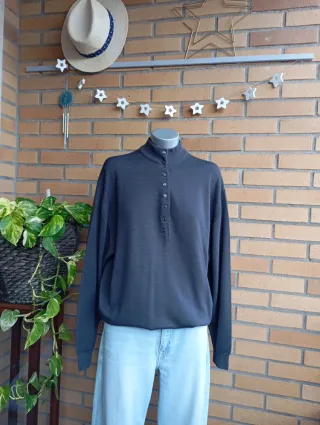 Maglione a collo alto vintage grigio