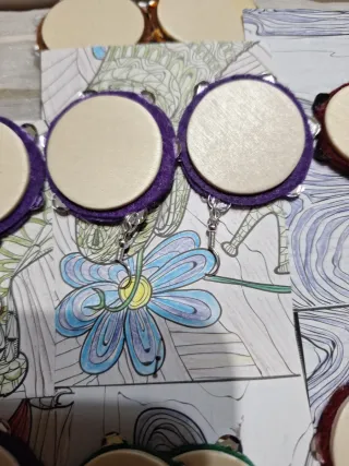 Pendientes Pandereta Madera