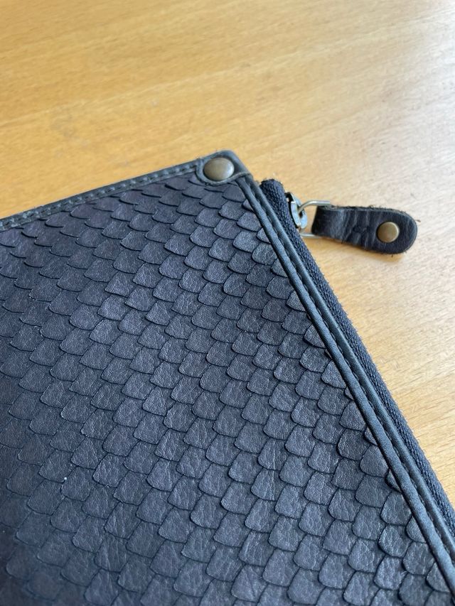 Monedero tarjetero cuero negro