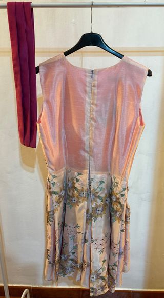 Vestido fiesta tonos rosas y morados T. M/L