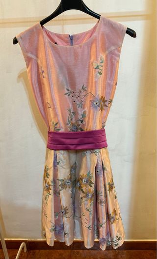 Vestido fiesta tonos rosas y morados T. M/L