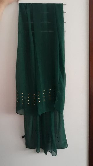 Pañuelo Mango verde con detalles dorados