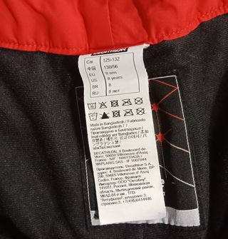 Pantalón infantil de esquí rojo