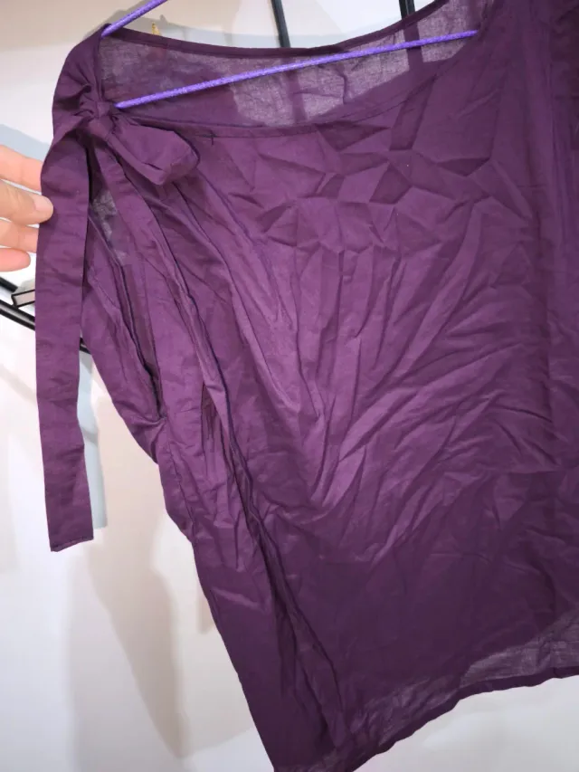 Falda morada volantes talla S