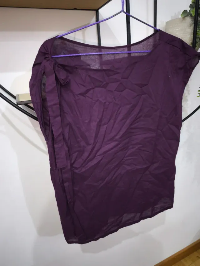 Falda morada volantes talla S