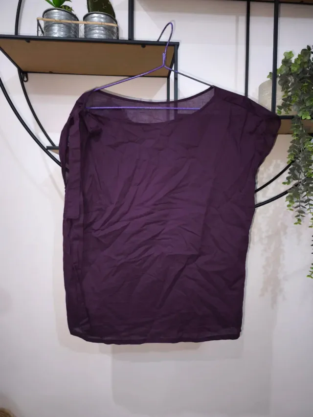 Falda morada volantes talla S