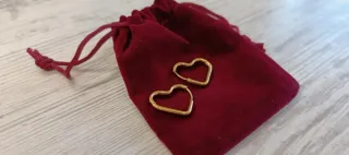 Pendientes aro corazón asimétrico acero