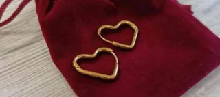 Pendientes aro corazón asimétrico acero