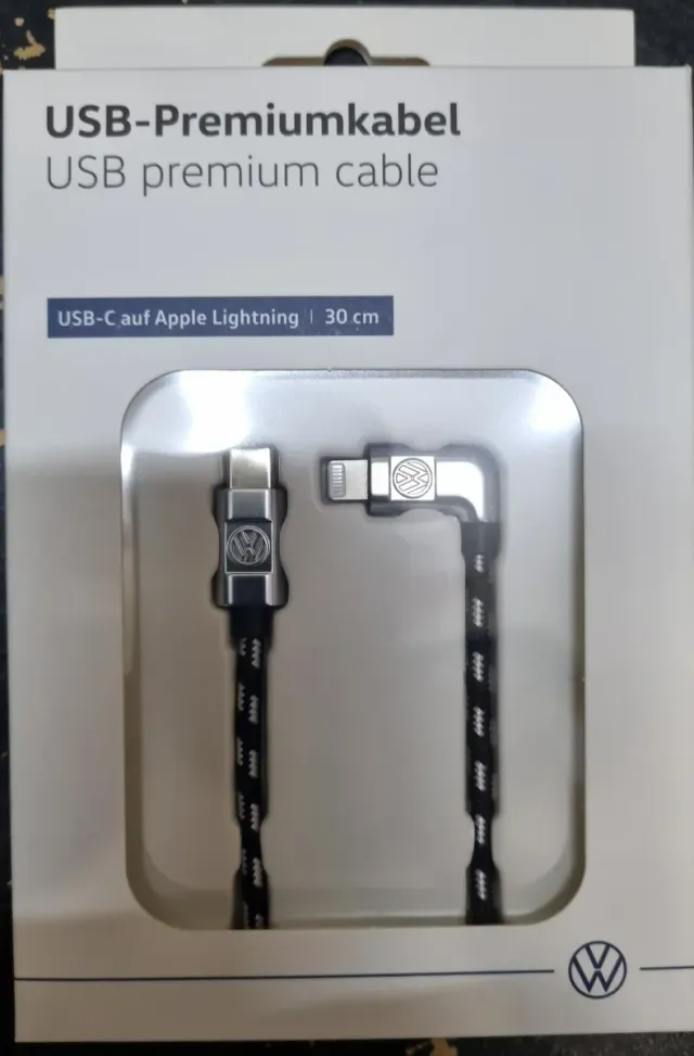 VOLKSWAGEN CABLE USB-C APPLE LIGHTNING VW PREMIUM