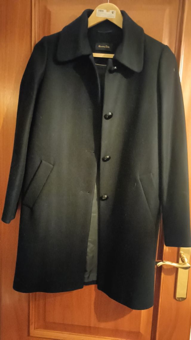 Abrigo paño Massimo Dutti negro