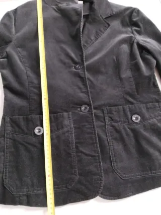 Chaqueta de pana fina negra