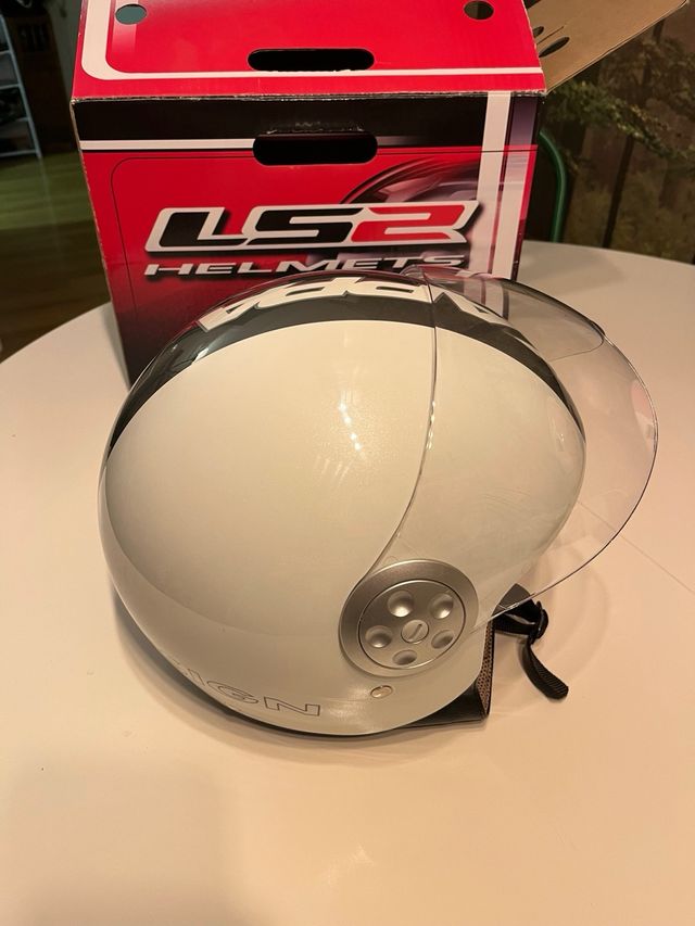 Casco Moto Jet LS2 Talla L Blanco