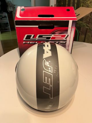 Casco Moto Jet LS2 Talla L Blanco