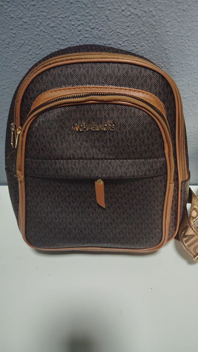 Mochila Michael Kors Marrom Logo MK