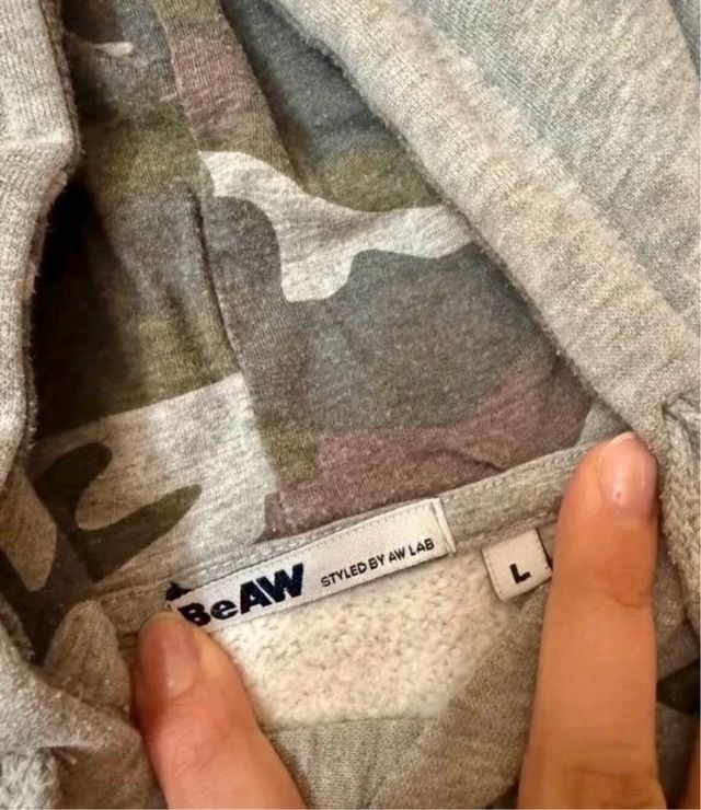 Felpa mimetica uomo grigia e verde