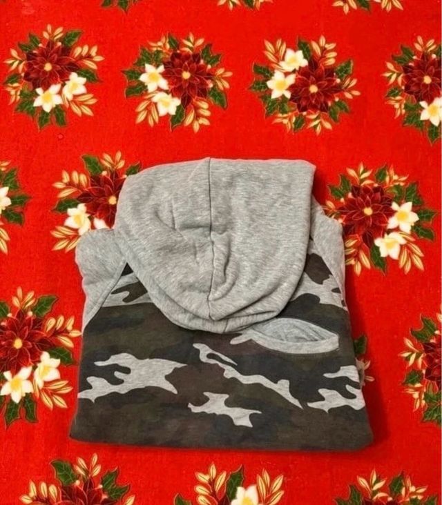 Felpa mimetica uomo grigia e verde