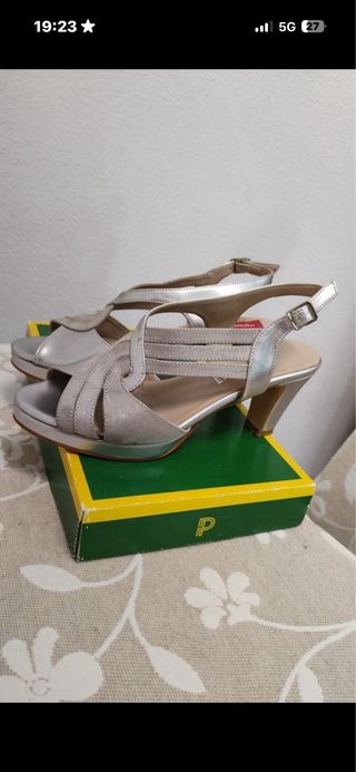 Sandalias Ana Barbancho Talla 37 Plateadas